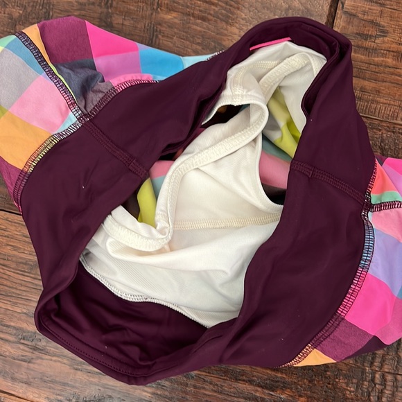 Lululemon Running Shorts Plaid Check Burgundy - Picture 3 of 3